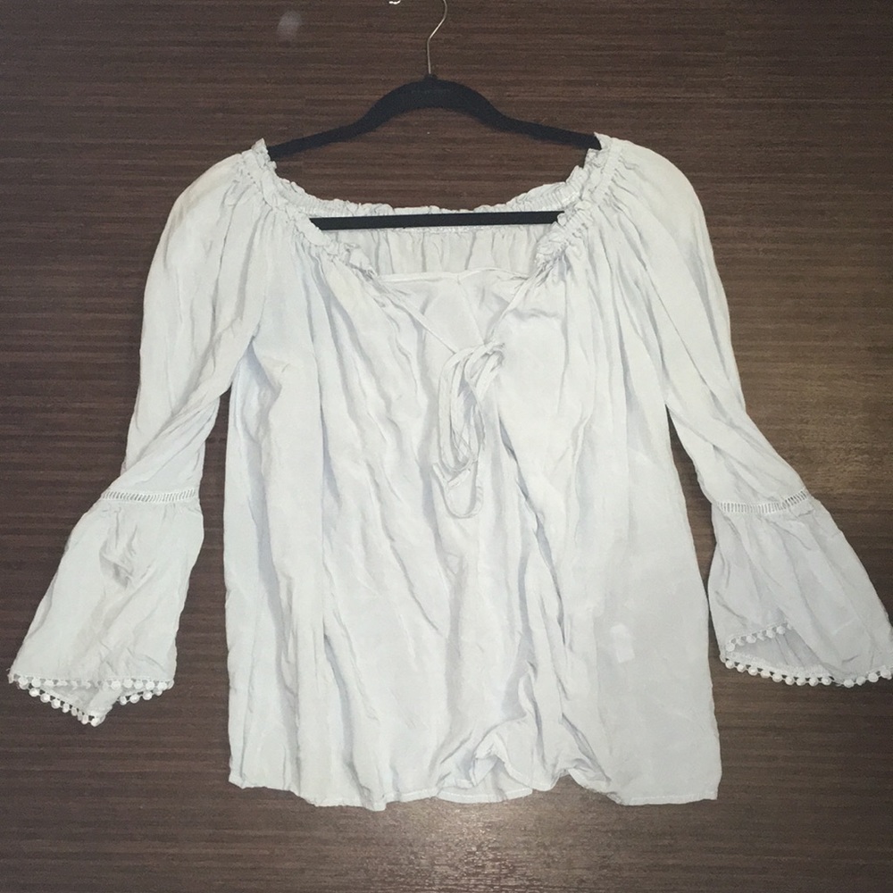 Baby blue off the shoulder top